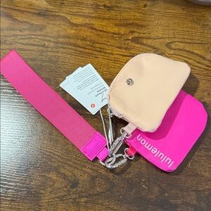 lululemon athletica Pink and Light Peach Wristlet Clutch Set